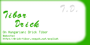 tibor drick business card